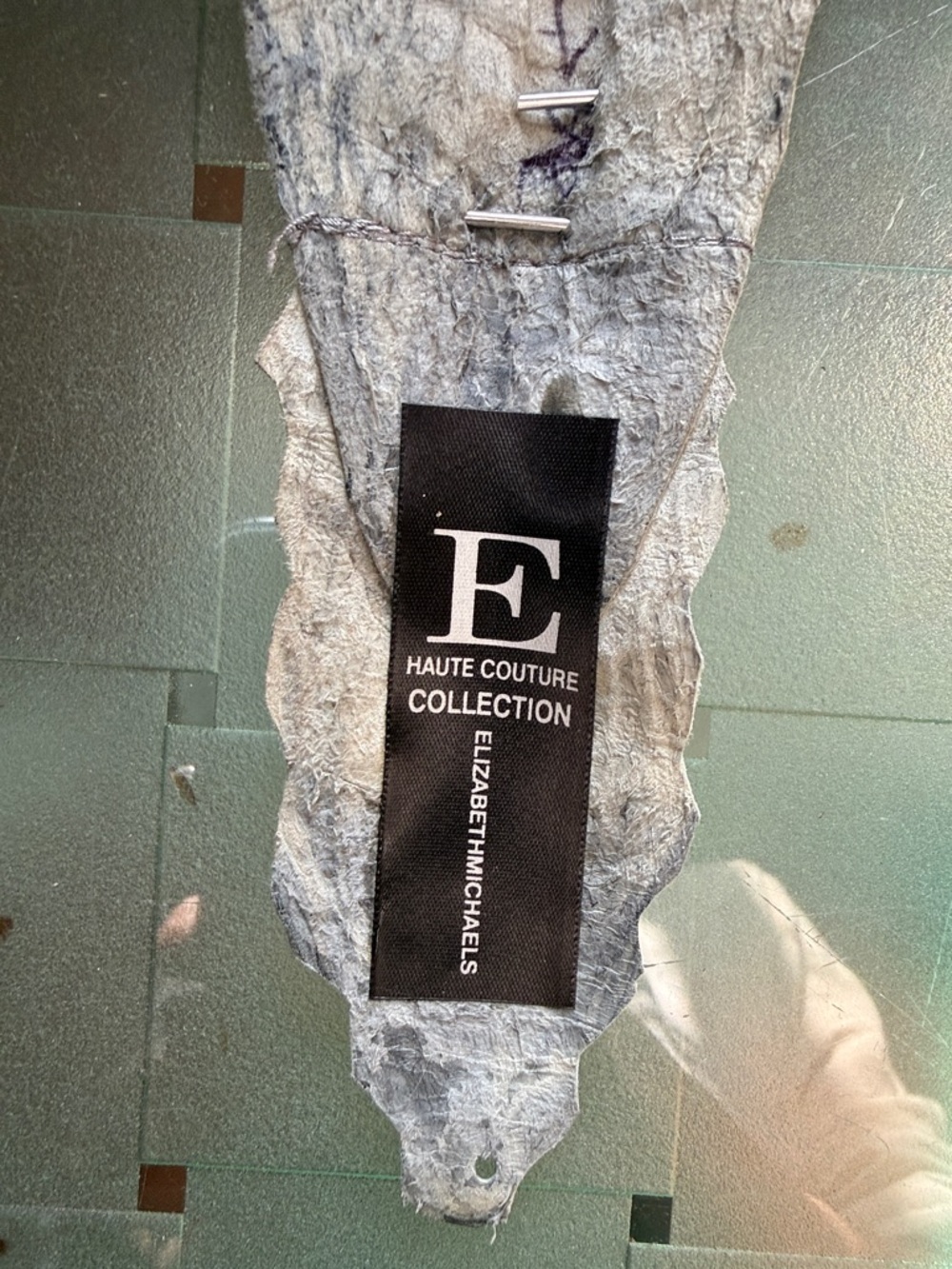Exotic Real Grey Crocodile Front Bib - Picture 13 of 16